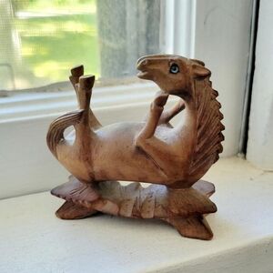 *RARE* Antique Horse Figurine with Glass Eyes